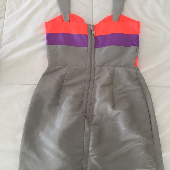 Lipsy London silver and neon mini dress, UK8 (US4, but I’d say more a 2) - Picture 2 of 5